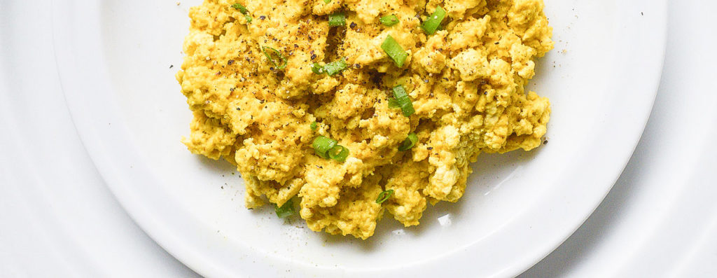 tofu scramble, scallion, vegan scrambled eggs