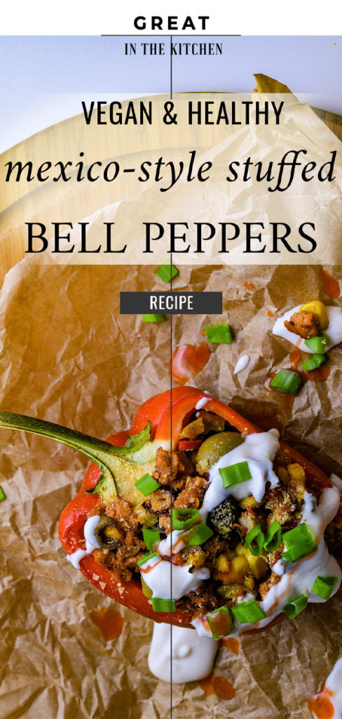 Pinterest, pin, stuffed bell peppers, vegan, healthy